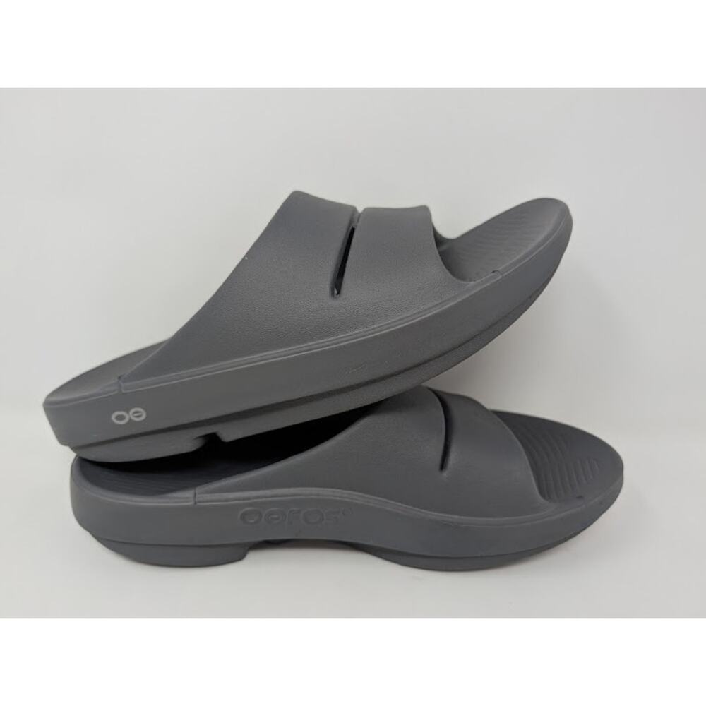 Oofos Ooahh Recovery Slide Sandals Womens 11/Mens 9 Gray Rubber Comfort Running - Picture 6 of 8